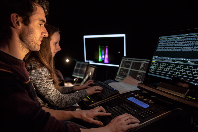 The Lir students on lighting desk