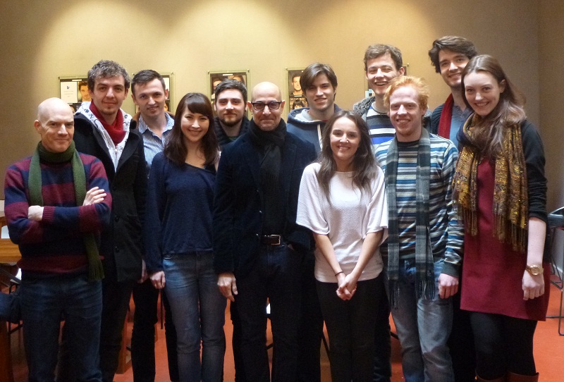 Stanley Tucci and students