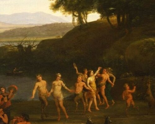 Crop Arcadia Lorrain Landscape with Dancing Satyrs and Nymphs1