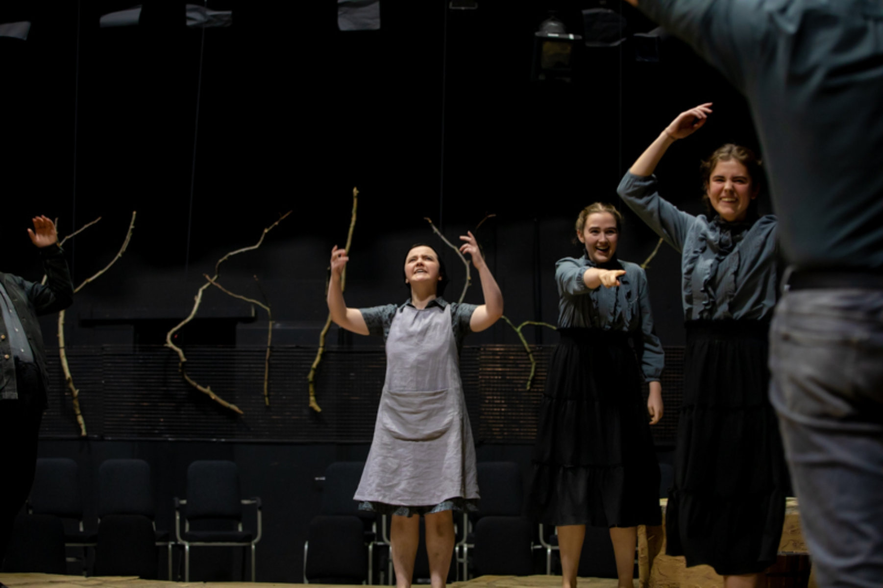 Emma Rose Creaner, Sadhbh Malin and Alison Oliver. Blood Wedding by Federico García Lorca, The Lir Academy