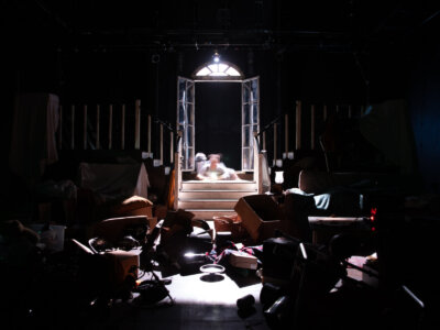 Image: Appropriate by Branden Jacobs-Jenkins. Gradfest 2022. Set Design and Costume Design by Haddad Fellowship recipients Fibs Porto and Juliana Schmidt. Photo by Keith Dixon