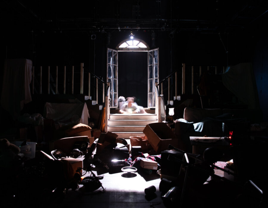 Image: Appropriate by Branden Jacobs-Jenkins. Gradfest 2022. Set Design and Costume Design by Haddad Fellowship recipients Fibs Porto and Juliana Schmidt. Photo by Keith Dixon